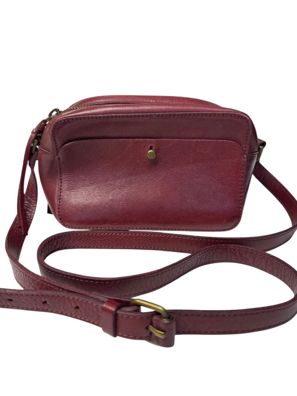 Madewell The Transport Camera Bag In Burgundy Leather With Adjustable Strap